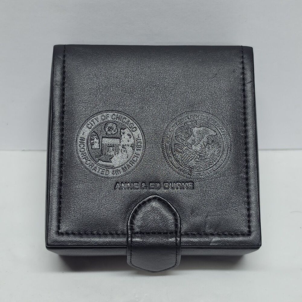 Chicago And Illinois Seal Anne & Ed Burke Alderman & Judge Leather Jewelry Box